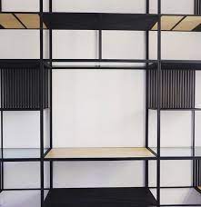 Libreria Intetamente Realizzata A Mano In Ferro Laccato Con Ripiani In Cristallo E Legno Di Rovere Misure Arredamento Design Della Camera Da Letto Design
