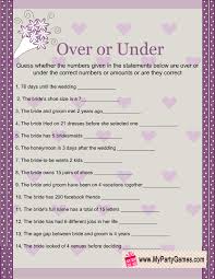 Bridal shower games help the proud women of the family mingle, have fun celebrate the bride. Bridal Shower Game Bridal Shower Trivia Game Over Or Under Game Party Supplies Paper Party Supplies Timeglobaltech Com