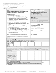 Insulin Diabetes Self Management Log For Insulin Pump