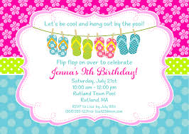 Whatsapp Birthday Invitation Message For Kids Flip Flops Pool Party Birthday Invitations Invitaciones Invitaciones De Fiesta Fiesta En La Playa