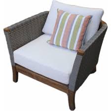 European Outdoor Wicker Wood Armchair W Cushion Buy Outdoor Lounge Chairs 200359