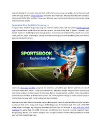 Semua hal tentang agen ini akan membantu anda untuk. Kumpulan Situs Judi Bola Terpercaya By Bandar Agen Judi Bola Issuu