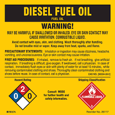 Brady Part 26117ls 141472 Diesel Fuel Oil Hazard Rating And Shipping Classification Labels Bradyid Com
