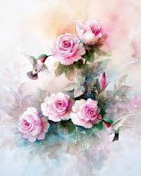 Watercolor painting flowers for beginners. Amazon Com Hummingbirds And Pink Roses Print Of Watercolor Painting Nature Flowers Birds Peaceful Gifts Gift For Ladies Handmade Products