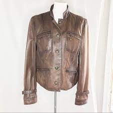 Charles Klein Chocolate Brown Leather Jacket Size Large Motorcycle Fashion Clothing Shoes Accessories Mensclot Leather Jacket Jackets Brown Leather Jacket