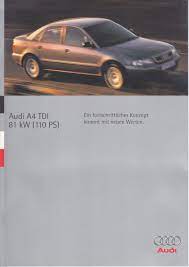 Audi A4 Tdi Sales Brochure German 1996