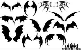 Bat Wings Silhouette Vectors Eps Ai Svg Files Vector Eps Free Wings Drawing Silhouette Clip Art Bat Wings