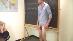 Naughty teacher jerking off student