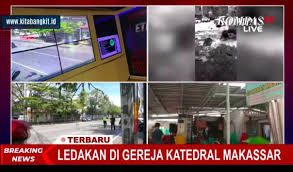 Terlihat 2 mobil terparkir di depan gereja yang beralamat di jalan kajaolalido itu. 3fjqrpnlx9pylm