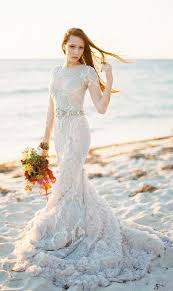 32 Beach Themed Wedding Ideas For 2016 Brides Elegantweddinginvites Com Blog Lace Mermaid Wedding Dress Wedding Dress With Feathers Ruffle Wedding Dress