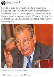 Murió el reconocido jurista Julio Maier, ex juez de la Corte porteña