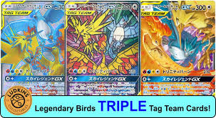 5 out of 5 stars. Triple Tag Team Cards Moltres Zapdos Articuno Gx From Sky Legend