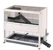 Ferplast Clapier Cottage en Bois FSC, Cage pour Lapins, 2 étages spacieux.  Accessoires Inclus : Amazon.fr: Animalerie