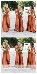 Halter Burnt Orange Custom Cheap Long Bridesmaid Dresses Online Wg357 Orange Bridesmaid Dresses Cheap Long Bridesmaid Dresses Backless Bridesmaid Dress