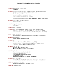 Wedding Reception Program Wedding Reception Schedule Wedding Reception Timeline