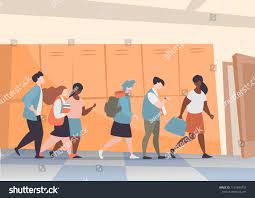 学校の廊下を歩く学生のベクターイラストグループ。内部に文字が入った学校」のベクター画像素材（ロイヤリティフリー） 1131844727 |  Shutterstock