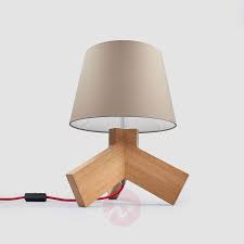 Mit Rotem Kabel Holz Tischlampe Tilda Lampenwelt At