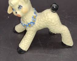 Vintage 1960s Little Bo Peep Cerámica Cordero Vivero Lámpara de luz