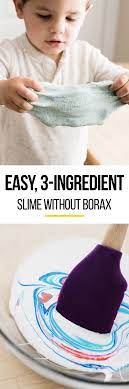 How To Make 3 Ingredient Slime Without Borax Recipe Slime Borax Crafts Diy Slime