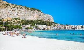Mondello White Sand Beach In Palermo Sicily Italy Italy Holiday Destinations Beach Italy Holidays