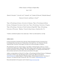 Is the title clear, accurate and unambiguous? Pdf A Meta Analysis Of Procedures To Change Implicit Measures