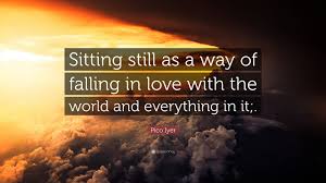 And we travel, next to find ourselves. Pico Iyer Quote Sitting Still As A Way Of Falling In Love With The World And