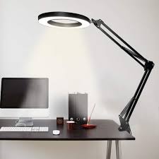 Swing Arm Lamp Led Desk Lamp With Clamp Dimmable Architect Task Lamp Eye Caring 3 Color Modes Drafting Table Lamp Office Light Ring Light For Study Reading Trong 2020