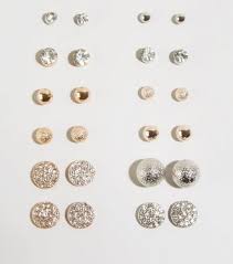 Lot De 12 Clous D Oreilles Multicolores Clous D Oreilles Bijoux Clous