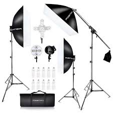 Fositan 3x 20 X 28 Softbox Photography Lighting Kit Boom Arm Headlight Lighting Kit With Sandbag 2500w Continuous Lighting Kit With 2m Light Stand Studio Lighting Kit With 11pcs Shopping Onlinefusitai Wangluojishu Youxiangongsi