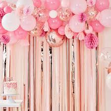 Chinese (simplified) english french german italian russian spanish turkish Hanging Streamer Backdrop Rosa Rosegold Balloon Fantasy Partyboutique