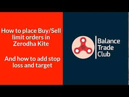 How To Place Buy Sell Limit Order And Add Target Stop Loss In Zerodha Kite Youtube Video Ads Youtube Ads Changing Jobs