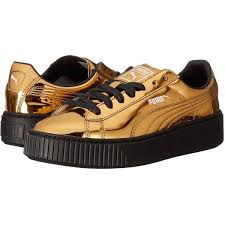 Black And Gold Puma Shoes Puma Basket Platform Metallic Gold Gold Puma Black Women S 91 Liked On Polyvore Featuring Sho Black And Gold Shoes Womens Gold Shoes Black Puma Shoes