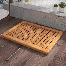 Millwood Pines Siegmar Rectangle Rayon From Bamboo Non Slip Bath Rug Shower Mat Bathroom Mat Ideas Bamboo Shower Mats