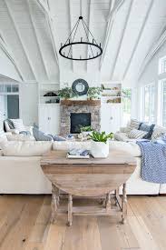 Lake House Blue And White Living Room Decor White Living Room Decor Farm House Living Room Coastal Living Rooms