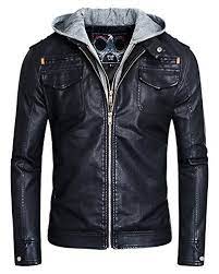 Sale Price 19 99 Fairylinks Mens Faux Leather Jacket Motorcycle With Hood Jackets Men Fashion Faux Leather Jacket Women Leather Jacket Men