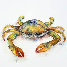 Blue Crab Cody 2017 Watercolour By Arti Chauhan Crab Watercolor Crab Painting Watercolor Fish