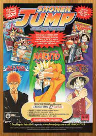 2008 Shonen Jump Subscription Print Ad/Poster Manga Naruto Bleach One Piece  | eBay