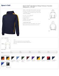 Sport Tek Tall Sleeve Stripe Pullover Hooded Sweatshirt Tst265