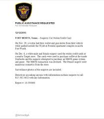 When you file a police report. Public Assistance Requested Fort Worth Police Department Facebook