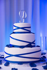 Pickups are available tuesday through. Ivory Wedding Cake With Blue Ribbon