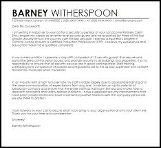Security Supervisor Cover Letter Sample Cover Letter Templates Examples