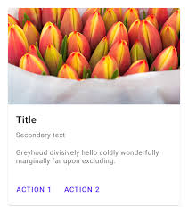 The card follows a simple material design and is further elevated with the hover effect. Cards Material Design
