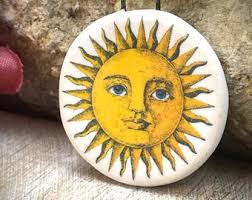 Sun&moon for Patio Wall Hanging, Wall Art Design, Garden Art, Outdoor  Decor, Wall Decor Tile, Backyard Art Sun and Moon #1 XL 30cm Turquoise