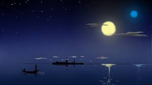 Chill boat in sea by arthus pilorget relax background. Hd Wallpaper Body Of Water Anime Boat Moonlight Night Sea Gondolas Aria Wallpaper Flare