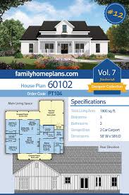 House Plan 60102 Southern Style With 1800 Sq Ft