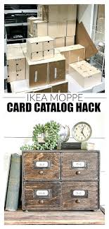 How To Make A Card Catalog From An Ikea Moppe With Images Ikea Diy Diy House Projects Diy Hanging Shelves