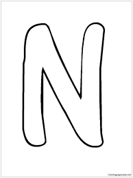 Form the basic letters by sketching a letter in pencil and drawing an outline around it. Bubble Letter N Coloring Pages Alphabet Coloring Pages Coloring Pages For Kids And Adults