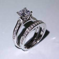 Ilh Clearance Ringszyooh Women 2in1 Fashion Vintage Diamond Rings Wedd Bridal Ring Sets White Gold Diamond Engagement Wedding Ring Engagement Wedding Ring Sets