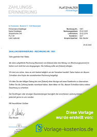 Auf dieser seite steht ihnen unsere zahlungserinnerung vorlage kostenlos zum downloaden bereit. Zahlungserinnerung Muster Kostenlose Vorlage Zum Download