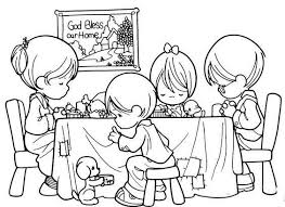 Family Dinner Precious Moments Precious Moments Coloring Pages Thanksgiving Coloring Pages Family Coloring Pages